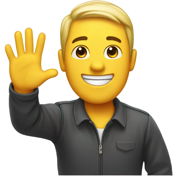 Saying hi to a friend emoji