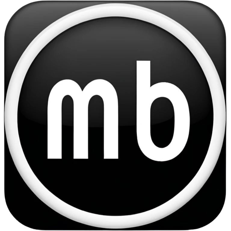 Black Circle with MB written on it emoji