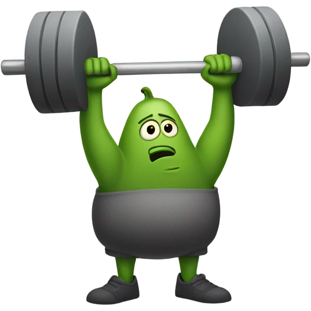 Pickle lifting weights emoji