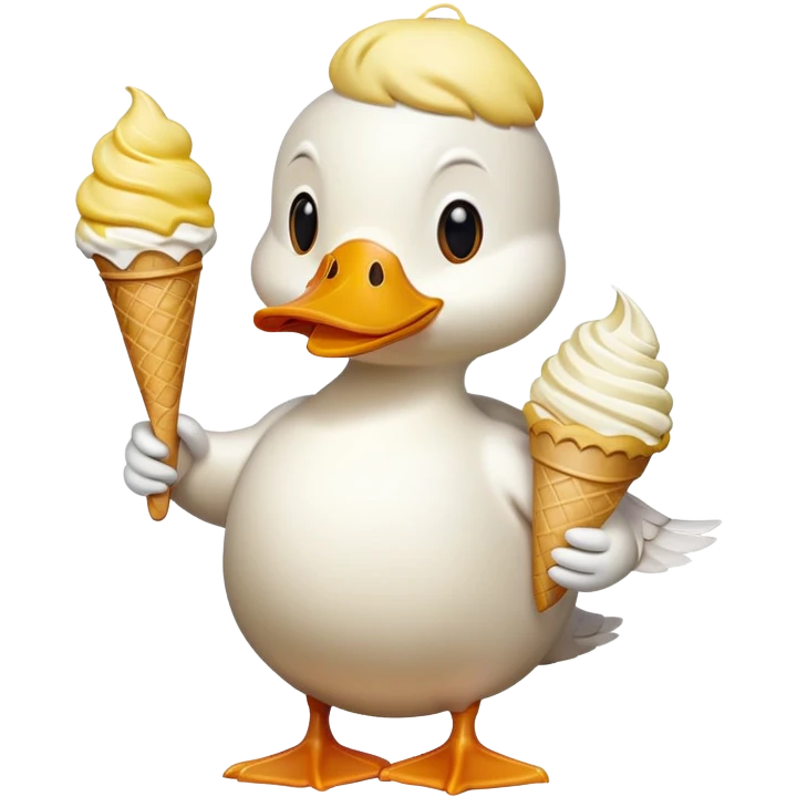 Duck with ice cream  emoji