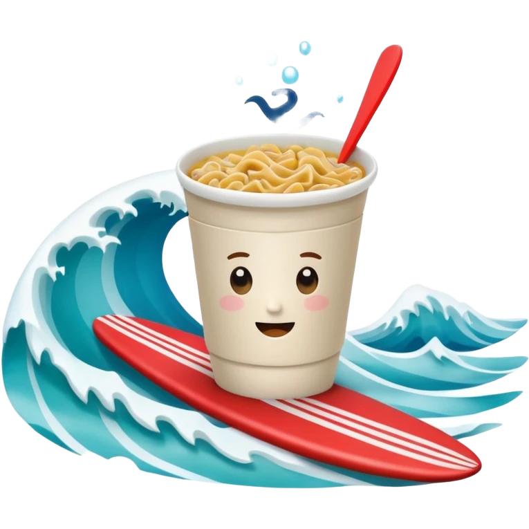 Cup noodle on the surfboard emoji
