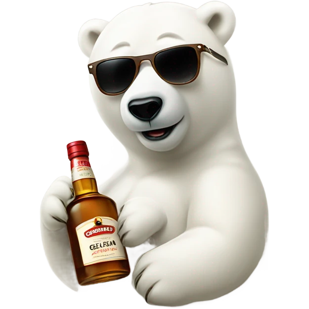 polar bear with sunglasses and Glenrarklas with hat emoji