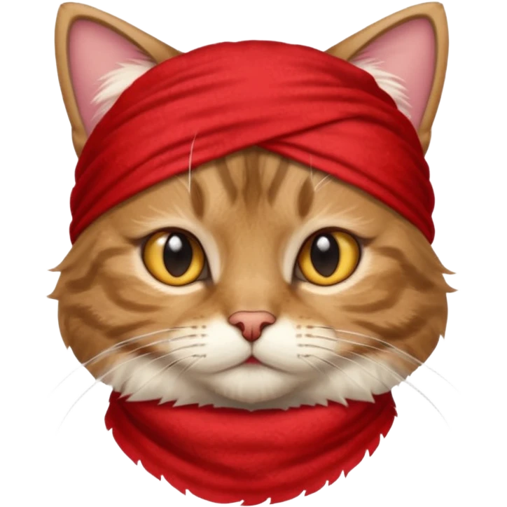 cat with wearing red bandana emoji