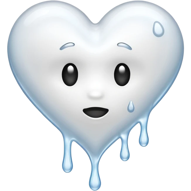 white heart dripping goo emoji