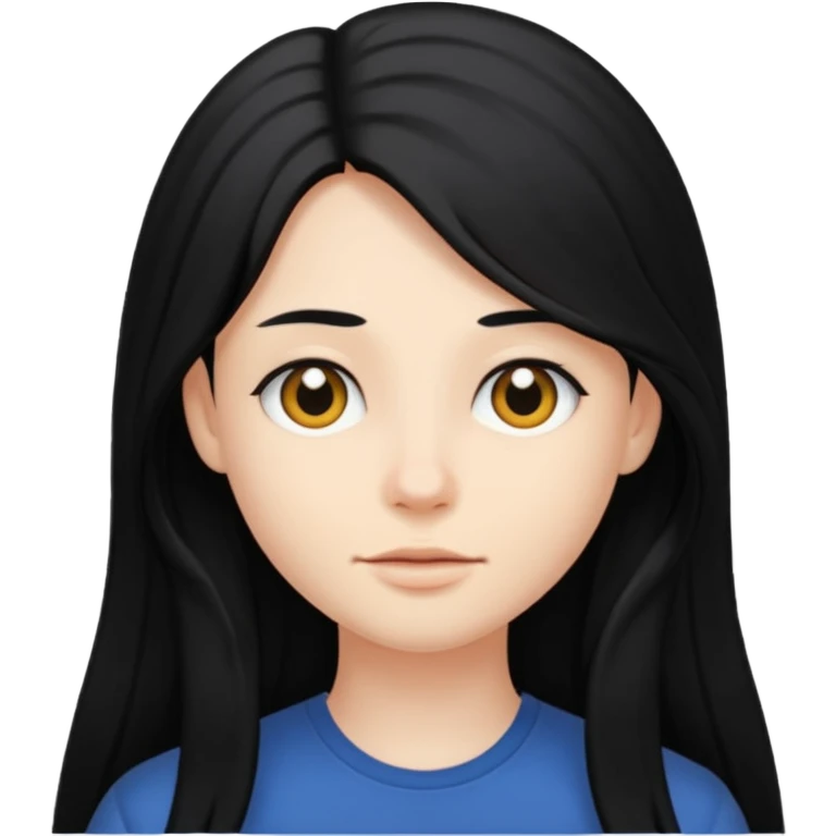 Me with black long hair emoji
