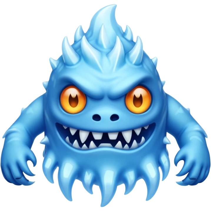 a scary creepy ice monster emoji
