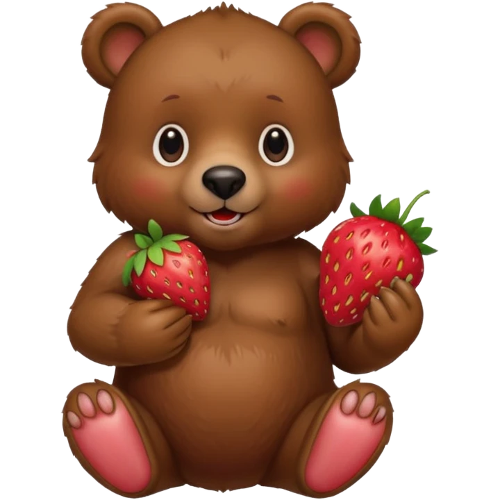 Bear holding a strawberry emoji
