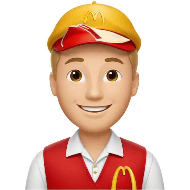 caucasian male McDonald's worker emoji