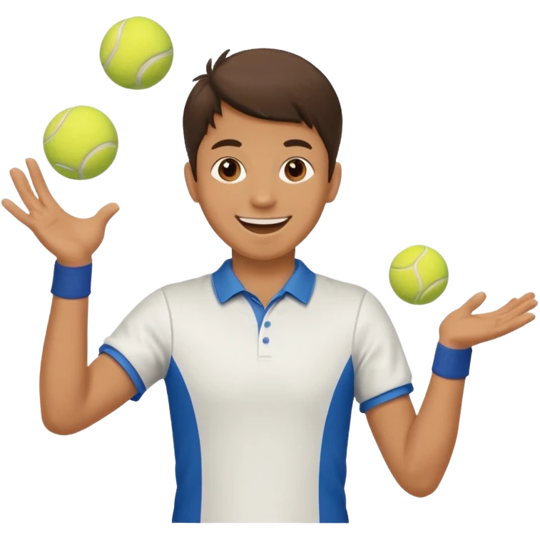 The juggler is tossing two tennis balls emoji