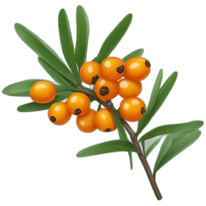 a sprig of sea buckthorn emoji