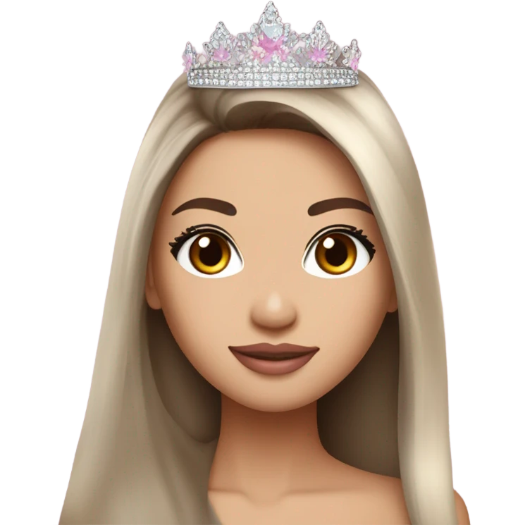 Miss universe south east Asian with long straight brown hair and hazel eyes and pink-ish lips emoji