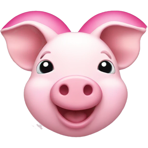 pink heart with piglet emoji