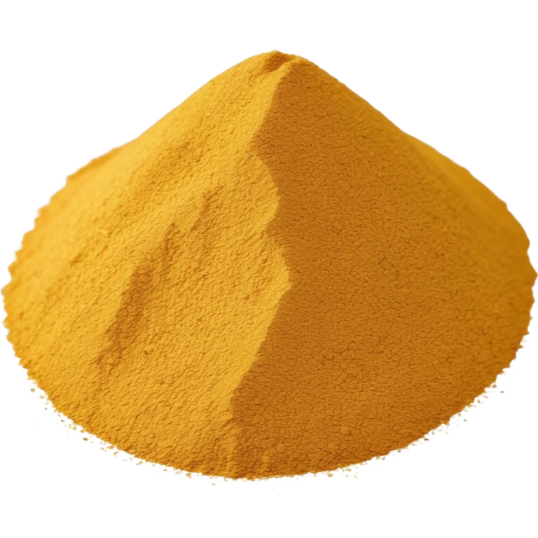small mound or light scatter of fine golden-beige powder with slightly crystalline texture and dry matte finish, tiny uniform grains, neutral dissolvable ingredient, no spoon or packaging, soft lighting, subtle shadows, emoji scale emoji