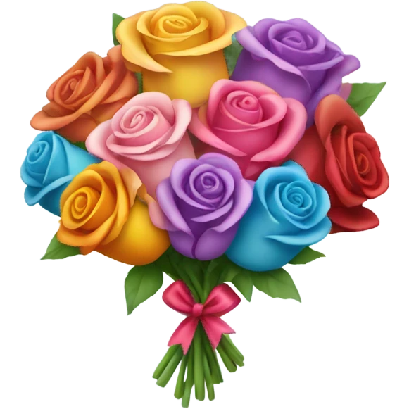 Boquet of roses with cute bow emoji