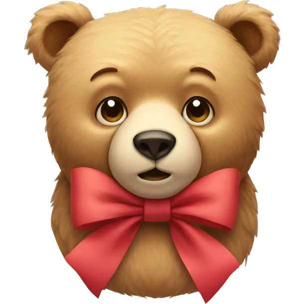 Bear with bow on emoji