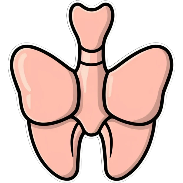 cartoon style thyroid gland, simple and friendly emoji