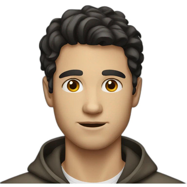 young white man dark hair emoji