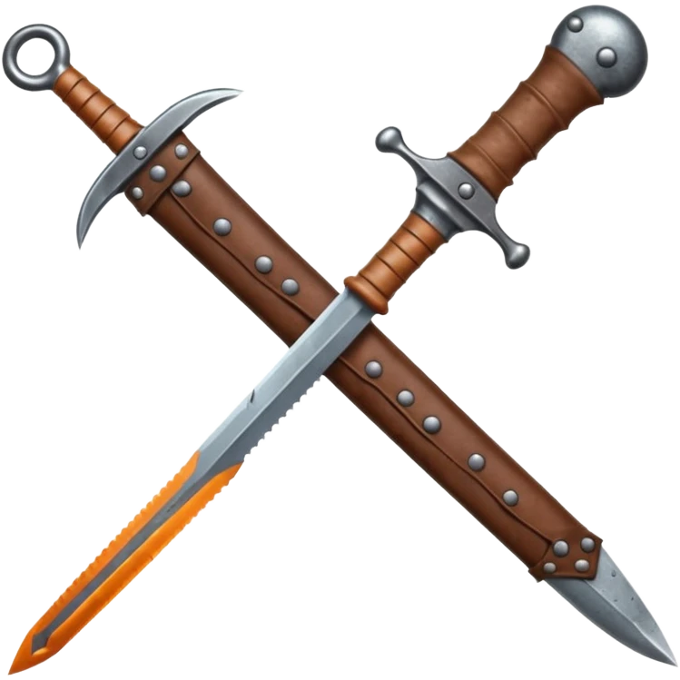 Broken rusty sword — cracked edge, worn grip emoji