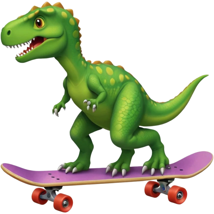 Dinosaur on a skateboard emoji