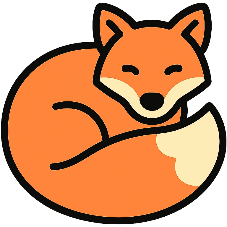 curled up fox color icon emoji
