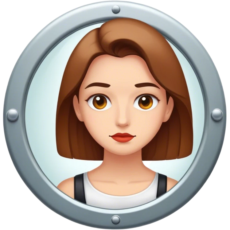 Una persona mirando a un espejo. en el espejo esa persona me mira a mi.  emoji