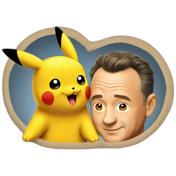 tom hanks hugs pikachu emoji