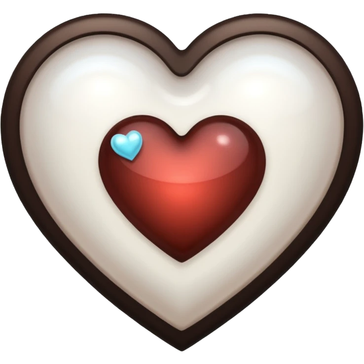 Pearl pale dark brown Transparent Heart emoji