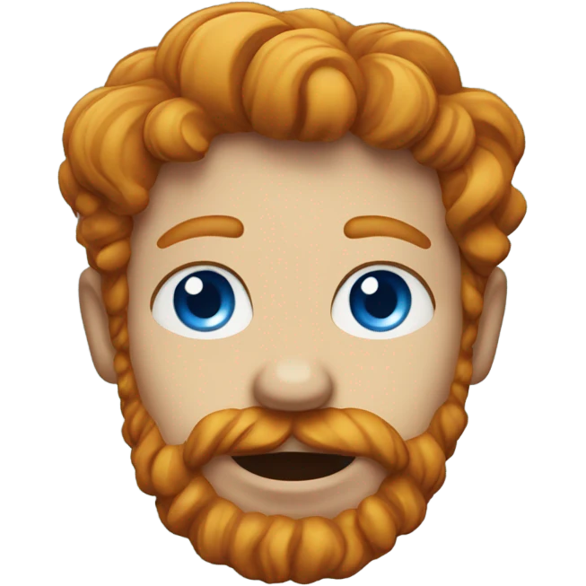 Wavy ginger eith blue eyes emoji