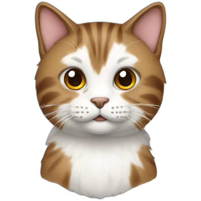 cat with white&brown fur emoji