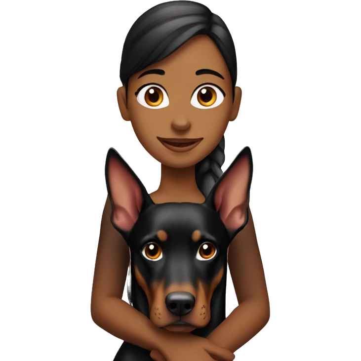 girl with doberman  emoji