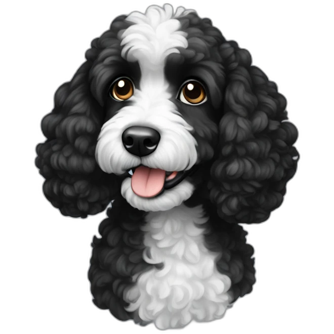 black-and-white-doodle-cokapoo emoji