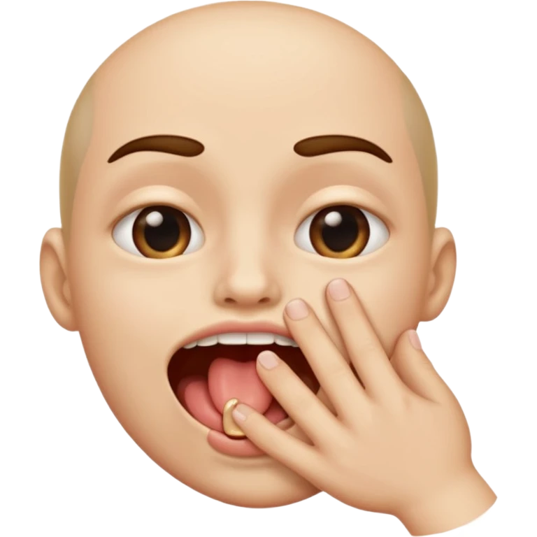 Una boca mordiendo el dedo emoji