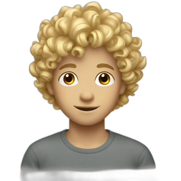 blond curly haired boy emoji