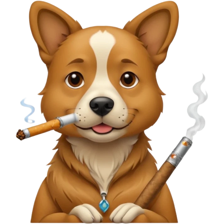 dog smoking a spliff emoji