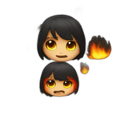 emo girl on fire emoji