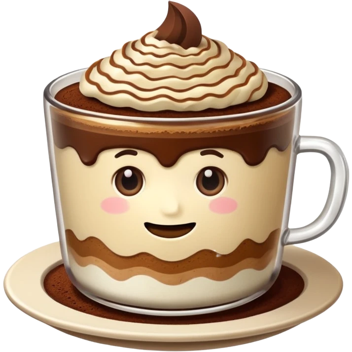 Tiramisu with face emoji