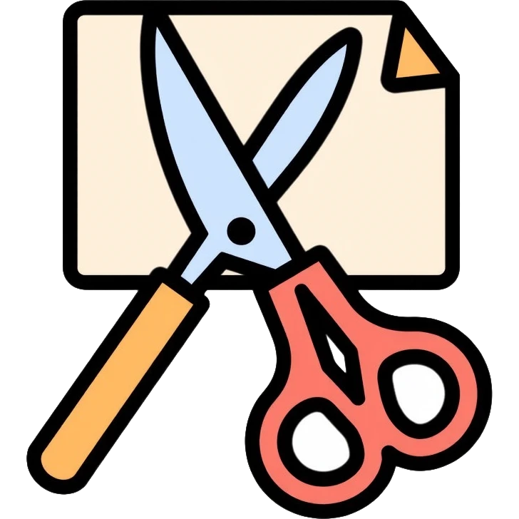 scissors cutting sheet of paper emoji