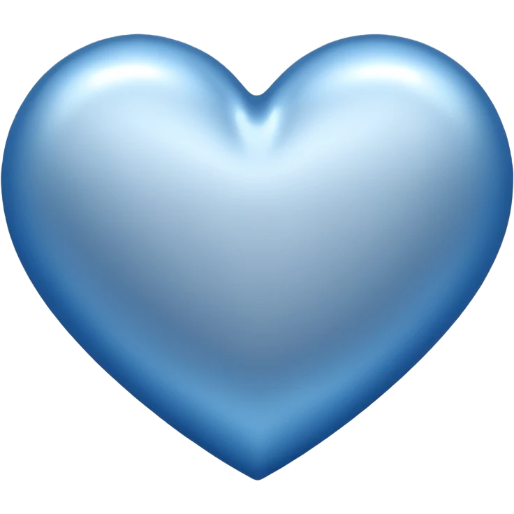 heart with a metallic silver-blue finish emoji