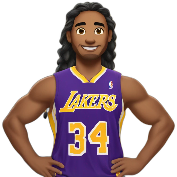 moana wearing lakers jerssey emoji