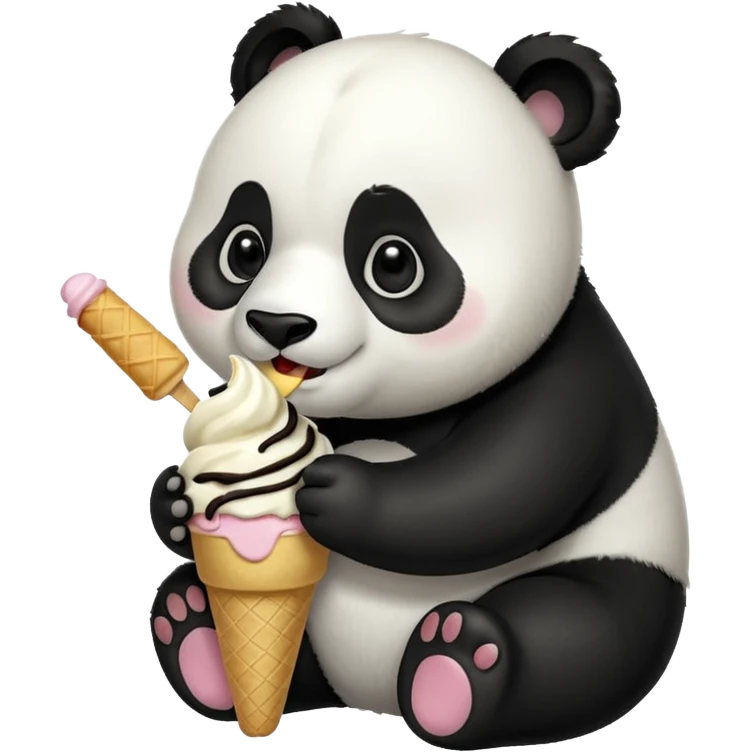 Panda eating ice cream emoji