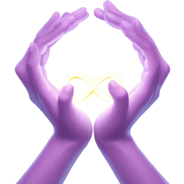 Fair coloured hands holding infinity  emoji