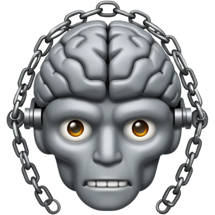 Grey Brain bound in chains emoji