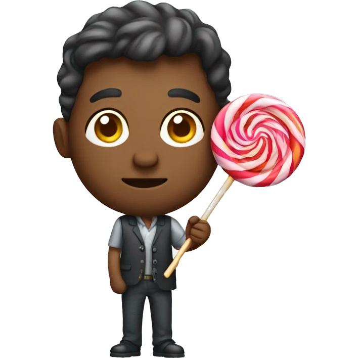 Man holding lollipop  emoji