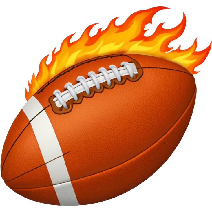 a flaming American football emoji