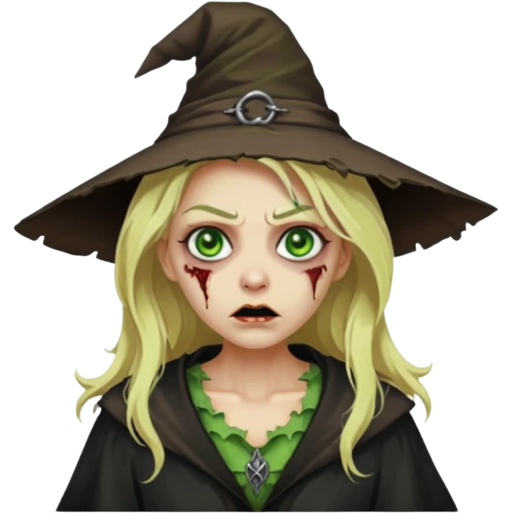 blonde zombie witch emoji