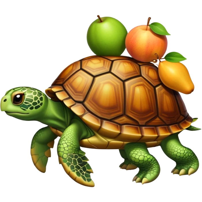 A turtle 🐢 carrying fruits emoji