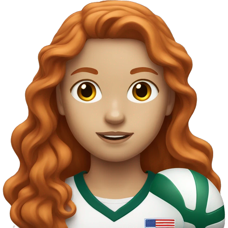 redhead girl with long wavy hair doing sports  emoji