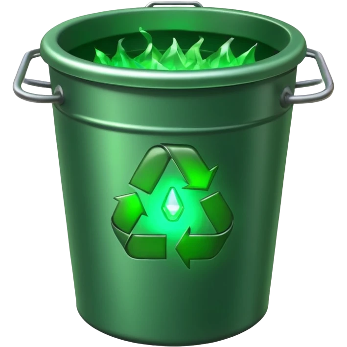 trash bin with lucky aura emoji