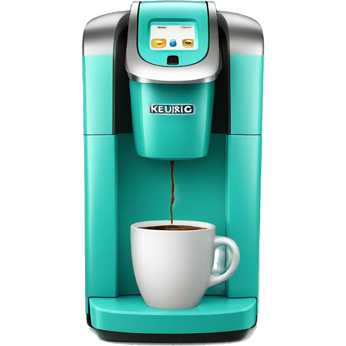 Realistic turquoise keurig coffee machine  emoji