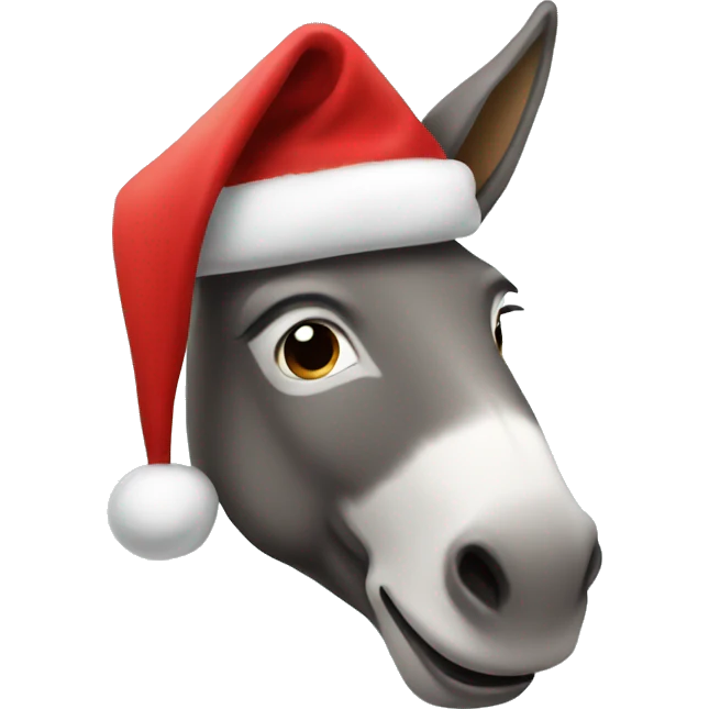Donkey dressed like Santa  emoji